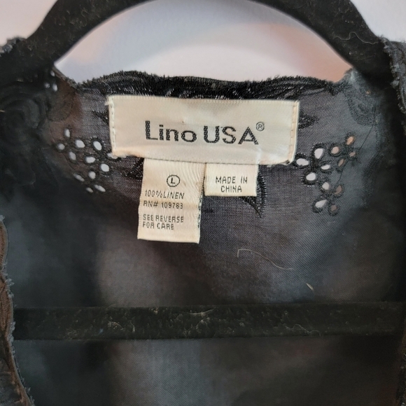 Vintage Lino USA Open Linen Blazer / Jacket Size L - Picture 4 of 6